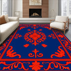 Classic Ornate Scarlet Floral Pattern Rug