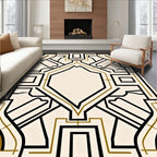 Geometric Lines Art Deco Design Rug
