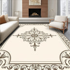 Elegant Floral Medallion Border Rug