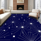 Cosmic Starburst Patterned Dark Rug