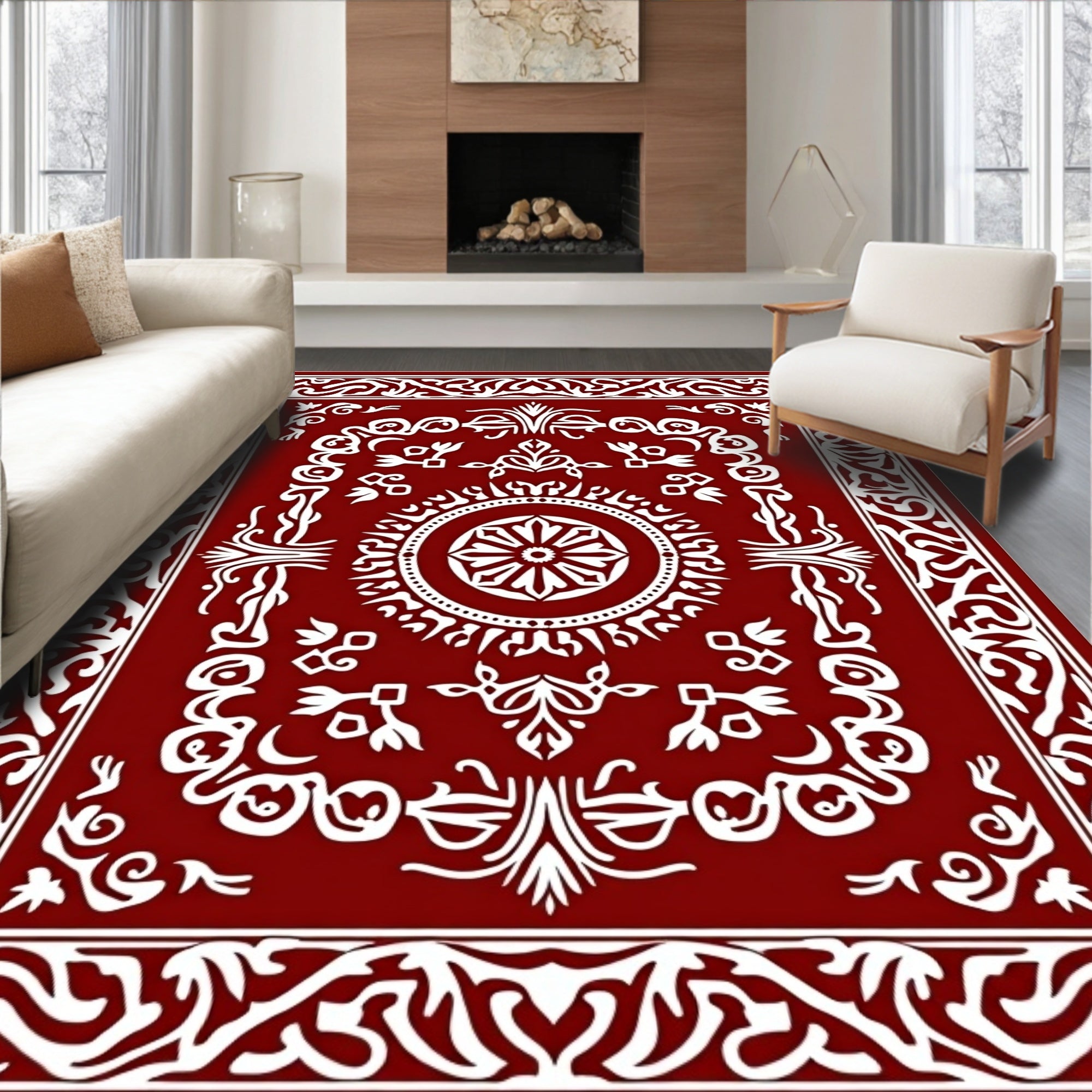 Ornate Central Medallion Pattern Rug