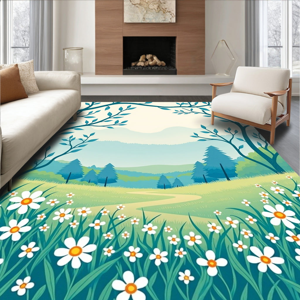 Meadow Blossoms Winding Path Rug