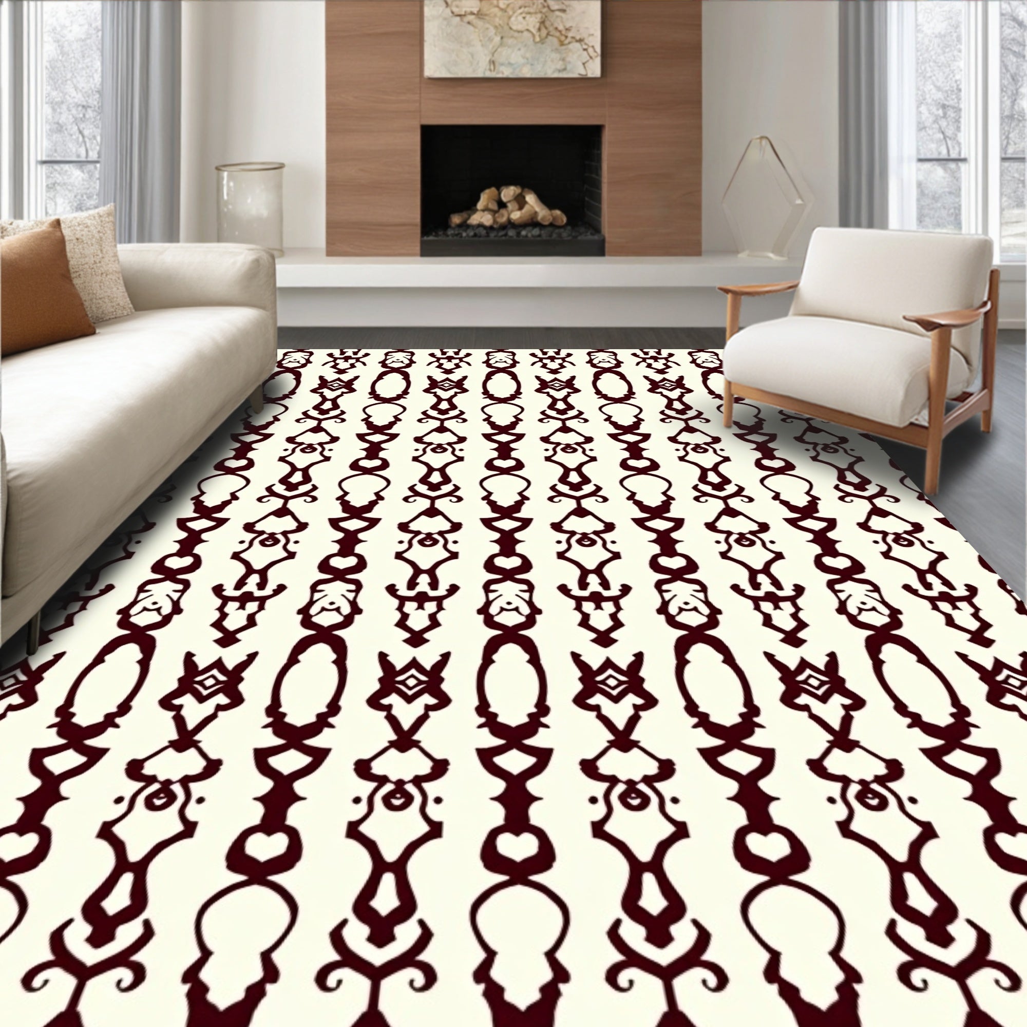 Tribal Abstract Vertical Stripe Design Rug