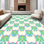 Exotic Floral Symmetric Pattern Rug