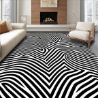 Artistic Black White Optical Illusion Rug