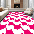 Bold Fuschia Houndstooth Pattern Rug