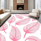 Pink Feather Pattern Design Rug