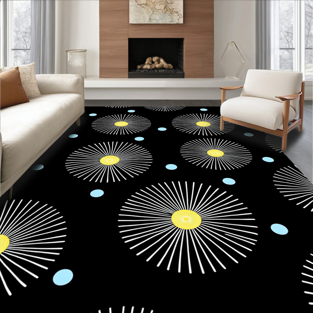 Abstract Sunburst Pattern Design Rug