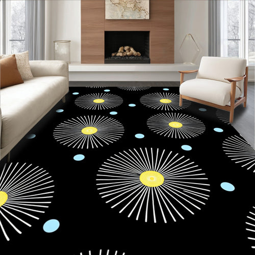 Abstract Sunburst Pattern Design Rug