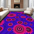 Vibrant Pink Floral Swirls Rug