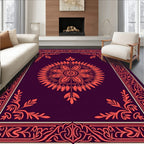 Rich Floral Medallion Border Pattern Rug