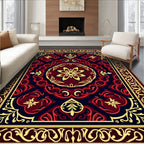 Intricate Red Floral Medallion Rug