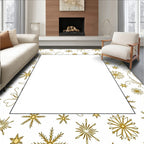 Golden Snowflake Scatter Rug