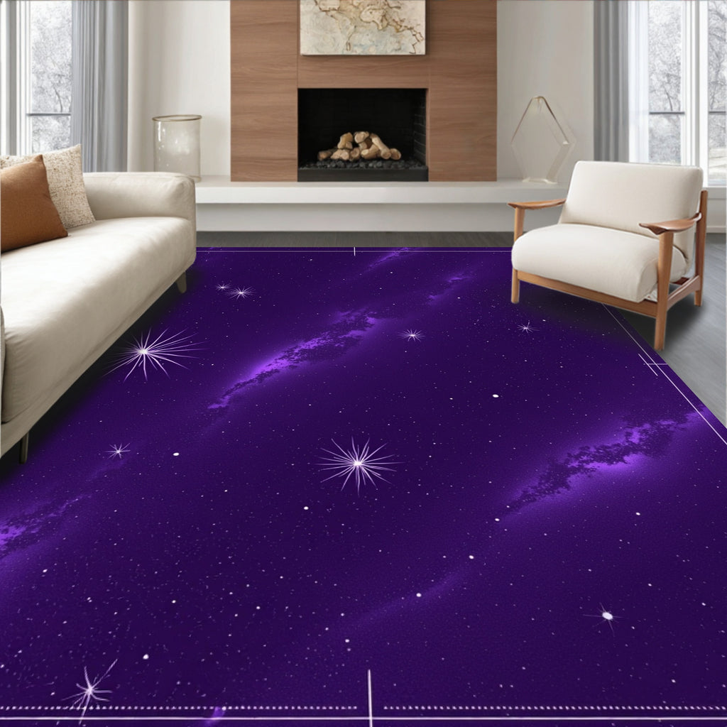 Cosmic Starburst Galaxy Pattern Rug