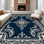 Elegant Floral Mandala Frame Rug