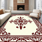 Ornate Central Floral Border Design Rug