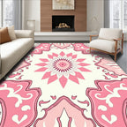 Pink Floral Mandala Pattern Rug