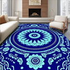 Intricate Starburst Floral Mandala Rug