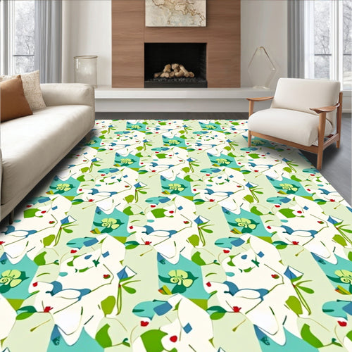 Abstract Floral Art Nouveau Pattern Rug