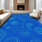 Blue Swirls Abstract Pattern Rug