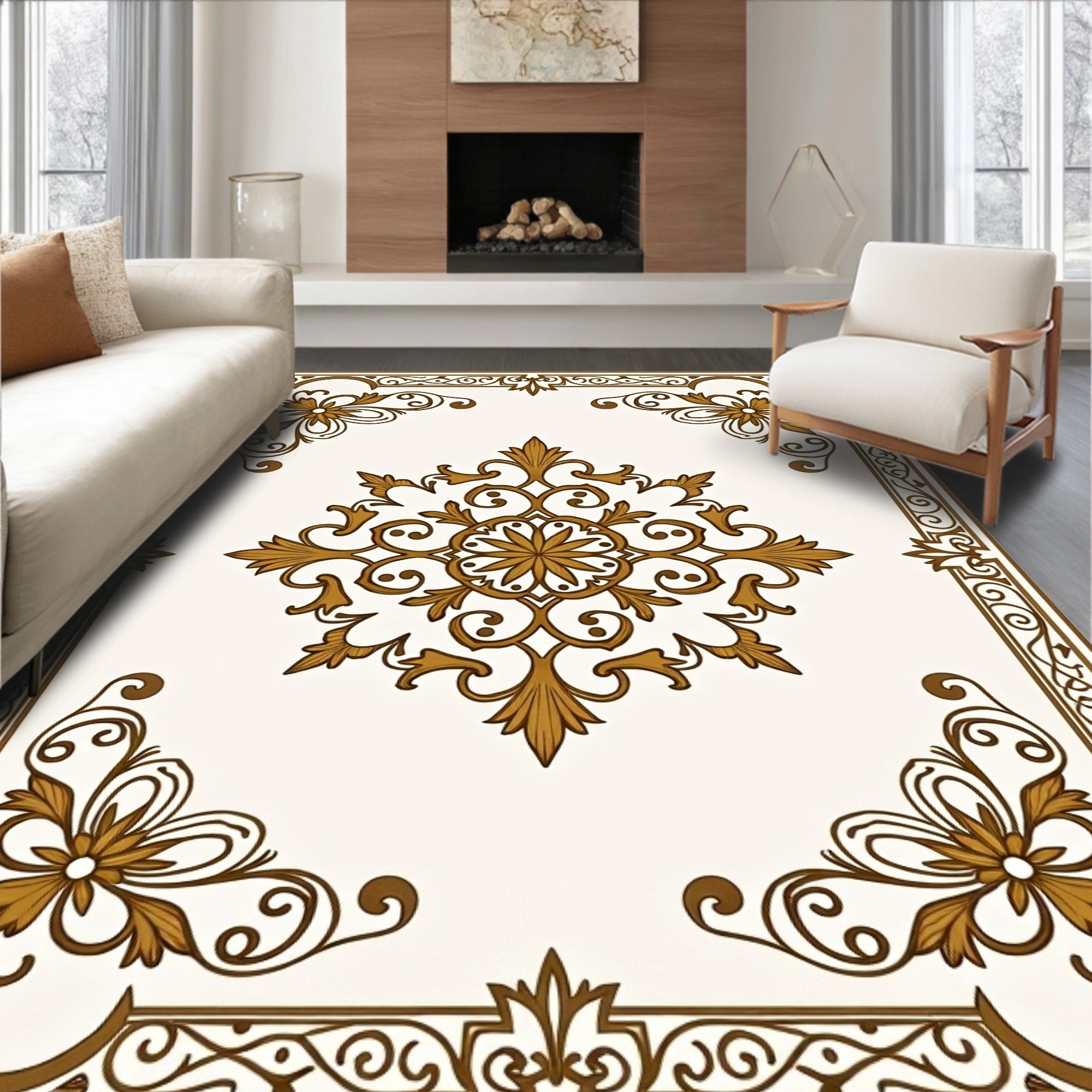 Ornate Floral Vintage Pattern Rug