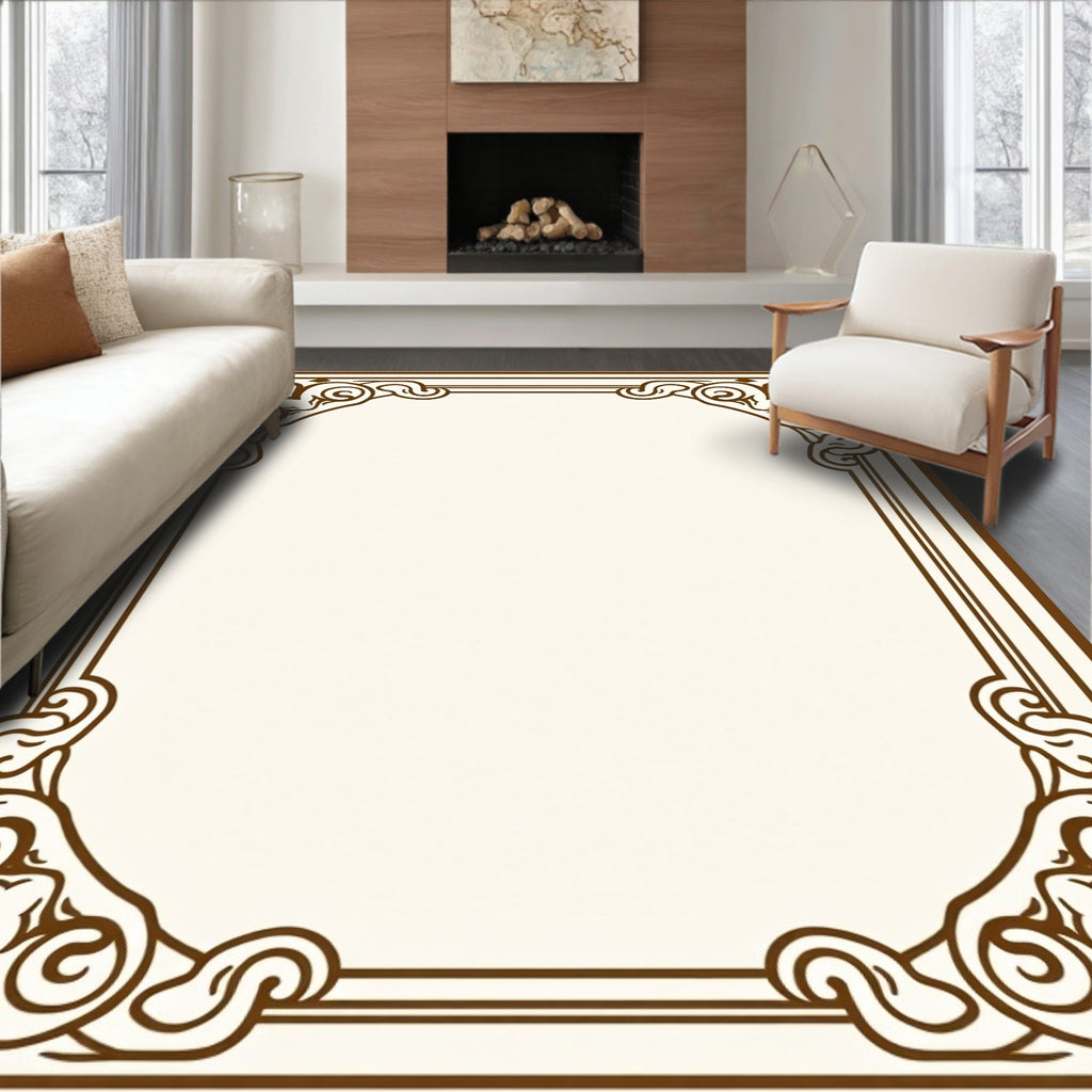 Intricate Swirl Frame Design Rug