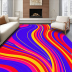 Bold Wavy Color Block Design Rug