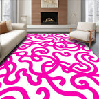 Energetic Pink Swirl Pattern Rug