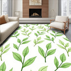 Verdant Green Leafy Branches Repeating Rug