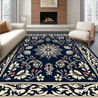 Elegant Floral and Mandala Design Rug