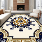 Ornate Medallion Flower Pattern Rug