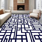 Abstract Geometric Maze Pattern Rug