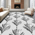 Art Deco Floral Motif Repeating Pattern Rug