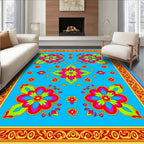 Vibrant Floral Medallion Pattern Rug