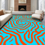 Abstract Swirl Bright Lines Rug