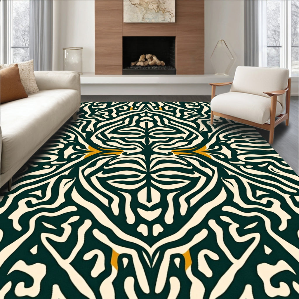 Abstract Zebra Patterned Design Rug