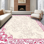 Regal Pink Floral Art Nouveau Rug
