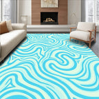 Blue Swirl Abstract Pattern Rug