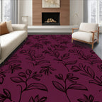 Stylized Floral Botanical Sketch Print Rug