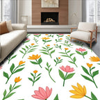Whimsical Floral Botanical Print Rug