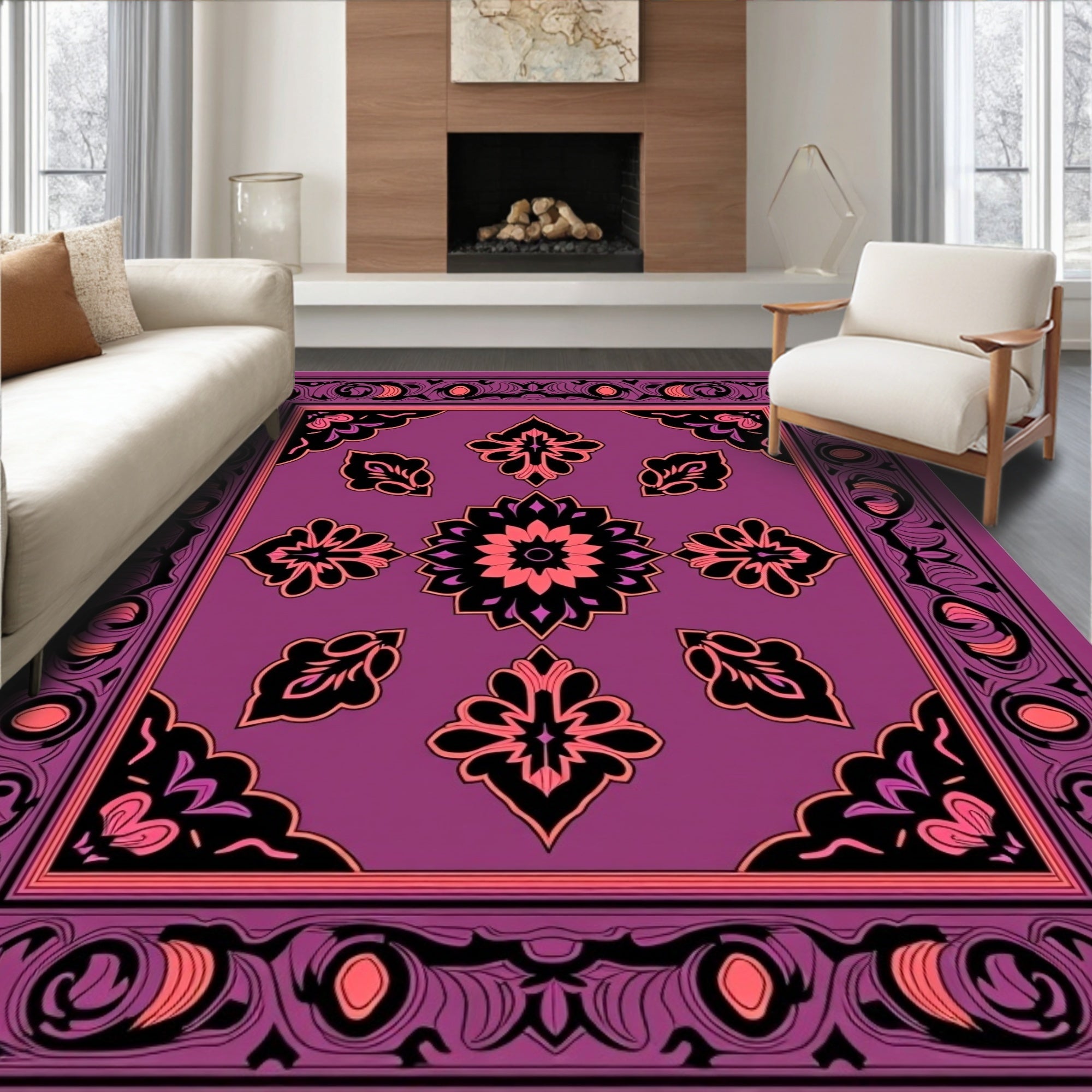 Rich Floral And Leaf Pattern Rug