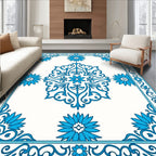 Intricate Floral Medallion Border Rug