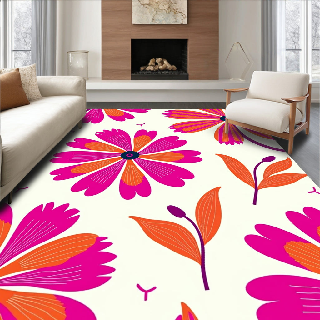Bold Floral Pattern Design Rug
