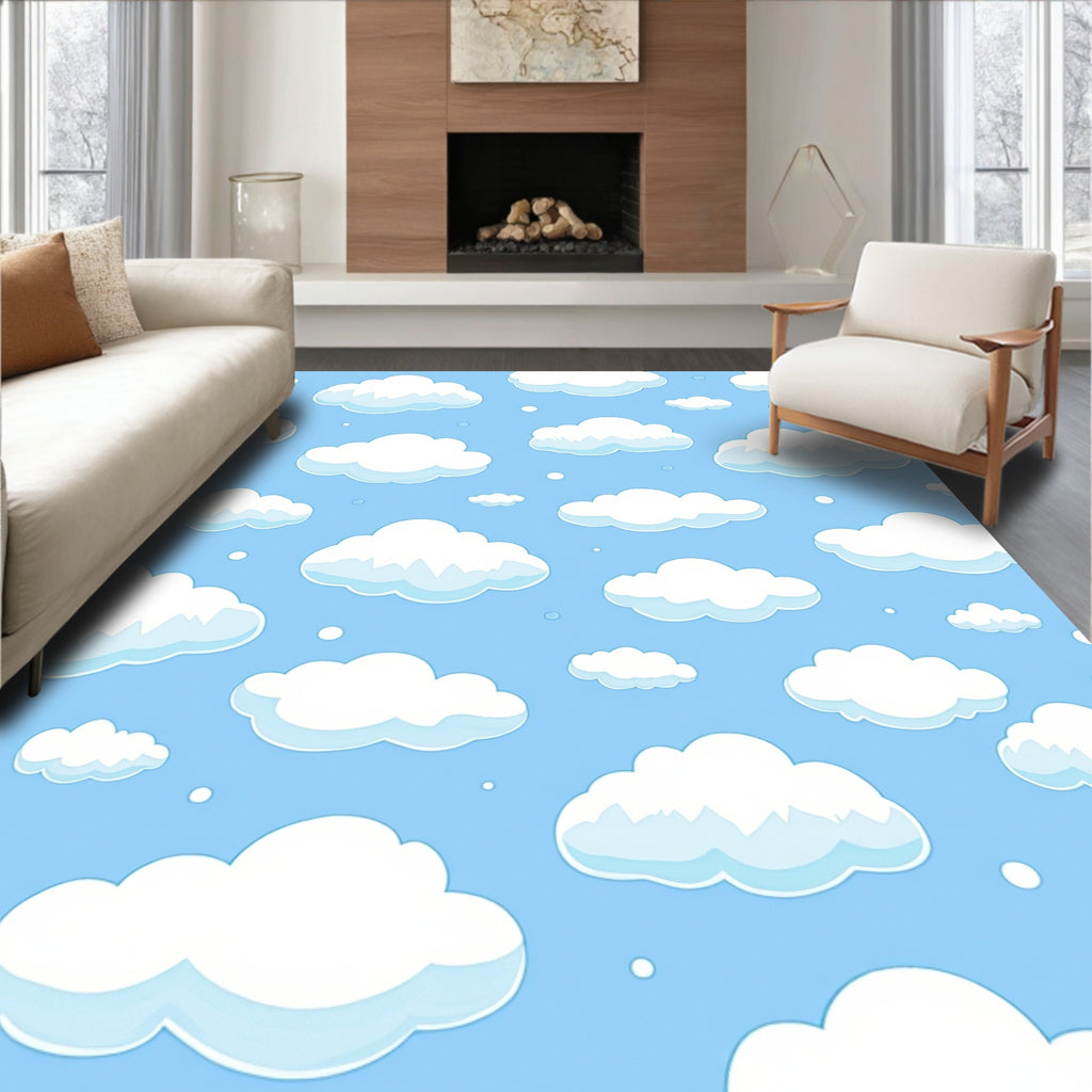 Fluffy Clouds Sky Pattern Rug