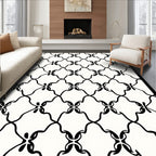 Ornate Scrollwork Floral Pattern Rug