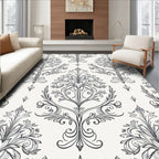 Ornate Floral Damask Pattern Rug