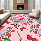 Delicate Butterflies and Floral Vine Pattern Rug
