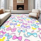 Pastel Bows and Hearts Pattern Rug