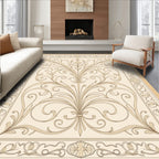 Ornate Rococo Floral Filigree Design Rug