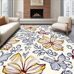 Floral Butterfly Sketch Pattern Design Rug
